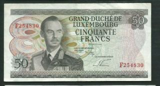 Luxembourg 1972 50 Francs P 55b Circulated