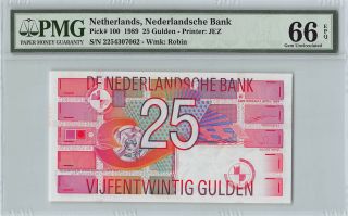 Netherlands 1989 P - 100 Pmg Gem Unc 66 Epq 25 Gulden