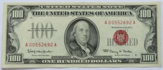 1966 $100 United States Note - Crisp Au,  /unc,  Grade Franklin Bill (151049k)