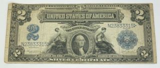1899 United States $2 Silver Certificate Some Orig Crispness W Toning & Creasing
