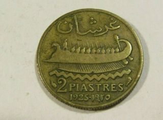 Lebanon 1925 2 Piastres Coin