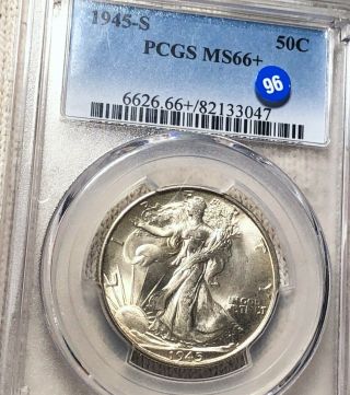 1945 - S Walking Half Dollar Pcgs - Ms66,  Hundreds Of Undergraded Coins Up No Res