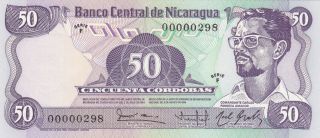 50 Cordobas Unc Crispy Banknote From Nicaragua 1984 Pick - 140