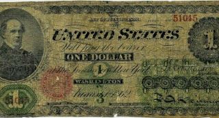 $1 " 1862 " (samuel Dexter) $1 " 1862 " Rare $1 1862 " Red Serials & Green Print " Rare