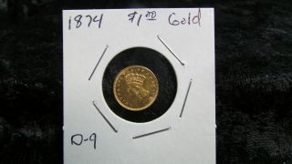 1874 Indian Head $1 One Dollar US Gold Coin - Ungraded - D9 7