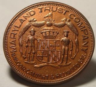 Maryland Trust Company Good For Advertising Token Coin Medal Baltimore Bank Book