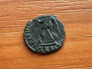 Roman Empire - Valens 364 - 378 Ad Ae3 Victory Thessalonica Ancient Roman Coin