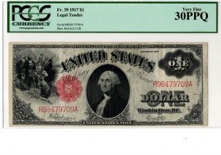 1917 $1 Legal Tender Note Pcgs 30 Ppq Fr 39 Speelman/white 19 - C150