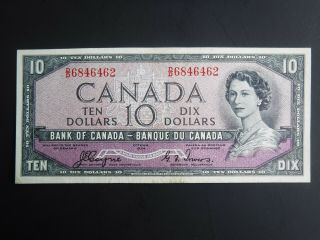 1954 Canadian $10 Dollar Bill Coyne/towers Devil Face Dd6846462 Cond.