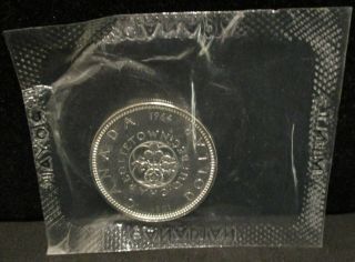 1964 Canadian Silver Dollar Still In Issued Cellophane Enn Coins