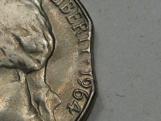 1964 Jefferson Nickel.  - Error - Die Clip -.  24