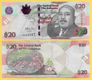 Bahamas 20 Dollars P - 74a 2010 Unc Banknote