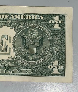 1988 - A $1 FRN PRINTED FOLDOVER BUTTERFLY MAJOR ERROR & Possibly Solvent Smear? 8