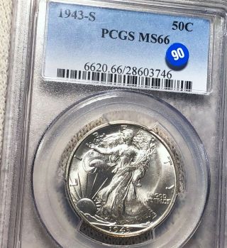 1943 - S Walking Half Dollar Pcgs - Ms66 Hundreds Of Undergraded Coins Up No Res