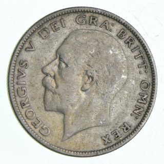 World Coin - 1929 United Kingdom 1/2 Crown - 13.  6g - World Silver Coin 517