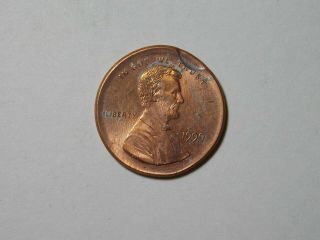 1999 P Lincoln Memorial Cent Penny Broadstrike & Brockage Error Bu Unc Red