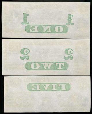 Set of 3 Obsolete Notes Bank of England at Goodspeed ' s Landing CT $1,  $2,  $5 2