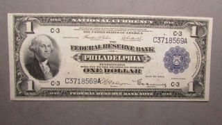 Us 1918 $1 One Dollar National Currency