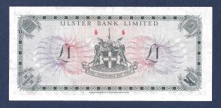 [AN] Northern Ireland Ulster Bank 1 Pound 1966 P321a EF 2