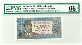 Indonesia 2.  5 Rupiah 1964 P 81a Pmg 66 Epq (p106)