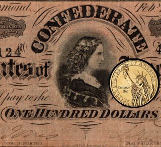 1862 $100 Confederate T - 65 Richmond Virginia Note - Very Fine