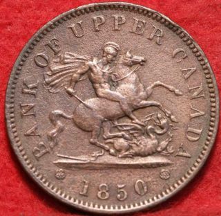 1850 Bank Of Upper Canada Penny Token Foregin Coin