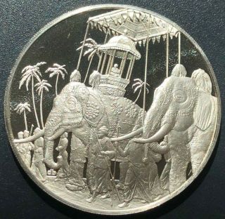 1977 Sterling Silver Medal Honoring Crafts And Historic Tradition Of Sri Lanka