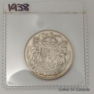 1938 Canada Silver 50 Cents Coin - In Acid - Package Coinsofcanada
