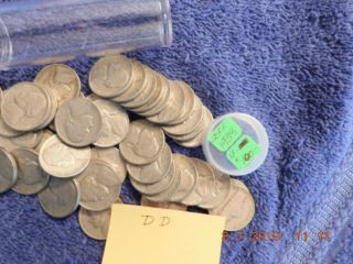 1938 Jefferson Nickle Roll 40 coins - xf - au (DD) 2
