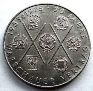 East Germany Ddr 10 Mark 1975 A Km 58 20th Anniversary - Warsaw Pact.  Tt6.  1