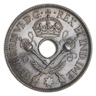 Roughly Size Of Quarter - 1938 Guinea 1 Shilling - World Silver 5.  4g 826