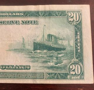 1914 20 dollar federal reserve note York 4