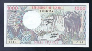 Chad,  1980,  1000 Francs,  P - 7,  Crisp Unc