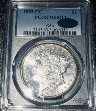 1883 - Cc Pcgs Ms63pl Morgan Silver Dollar