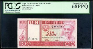 Cape Verde 100 Escudos 1977 P 54 Gem Unc Pcgs 68 Ppq