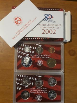 2002 Us Silver Proof Set With Red Box And