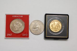 East Caribbean $10 1981,  Gibraltar & Germany Medal Cased A98 Cg34