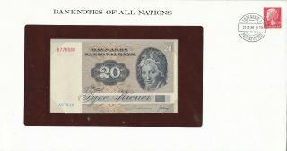 20 Kroner Unc Banknote From Denmark 1972 Pick - 49