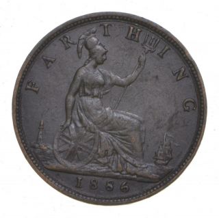 World Coin - 1886 United Kingdom 1 Farthing - 2.  9 Grams 029