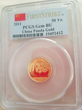 2011,  China Panda 50 Yuan 1/10oz.  999 Gold Package Collector Coin,  Bu