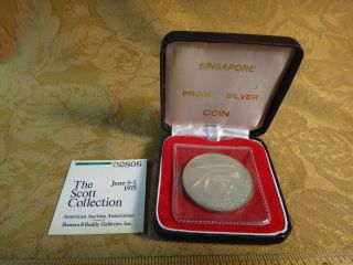 1972 Singapore $10 Ten Dollars Proof Hawk Silver Coin 3k Mintage - S&h Usa