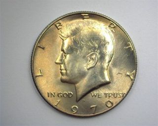 1970 - D Kennedy Silver 50 Cents Gem,  Uncirculated Toning