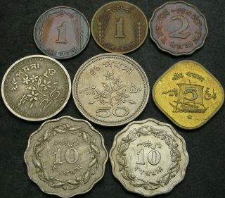 Pakistan 1,  2,  5,  10,  25,  50 Paisa 1964/19969/1972 - 8 Coins - 2944 ¤