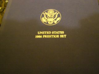 United States 1986 Prestige Set,  7 Coins,  Box