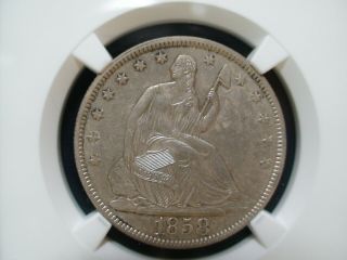 1858 O Seated Liberty HALF NGC AU58 SILVER 50C Coin PRICED TO SELL 2