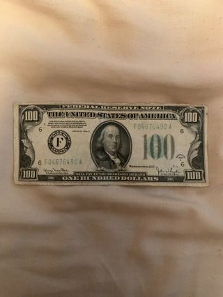 1934 (f) Atlanta Federal Reserve Note One Hundred Dollar Bill $100.  00