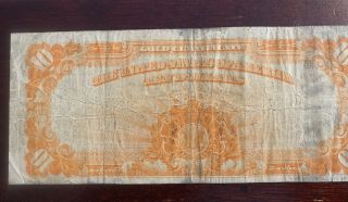 1922 $10 TEN DOLLARS GOLD CERTIFICATE CURRENCY NOTE 4