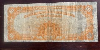 1922 $10 TEN DOLLARS GOLD CERTIFICATE CURRENCY NOTE 6