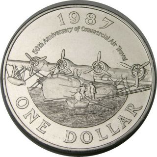Elf Bermuda 1 Dollar 1987 Amphibious Aircraft