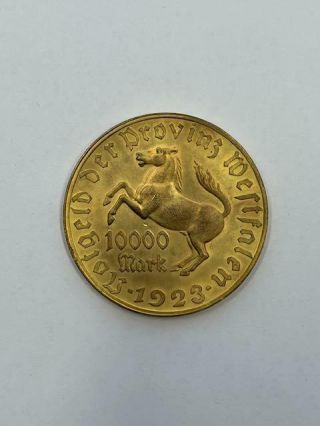 Germany,  Weimar Republic 1923 10,  000 Mark Notgeld Bronze Coin.  NR. 2
